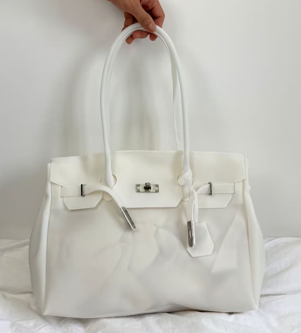 WHITE JELLY FIRKIN TOTE BAG